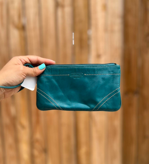 Teal coach wallet on sale